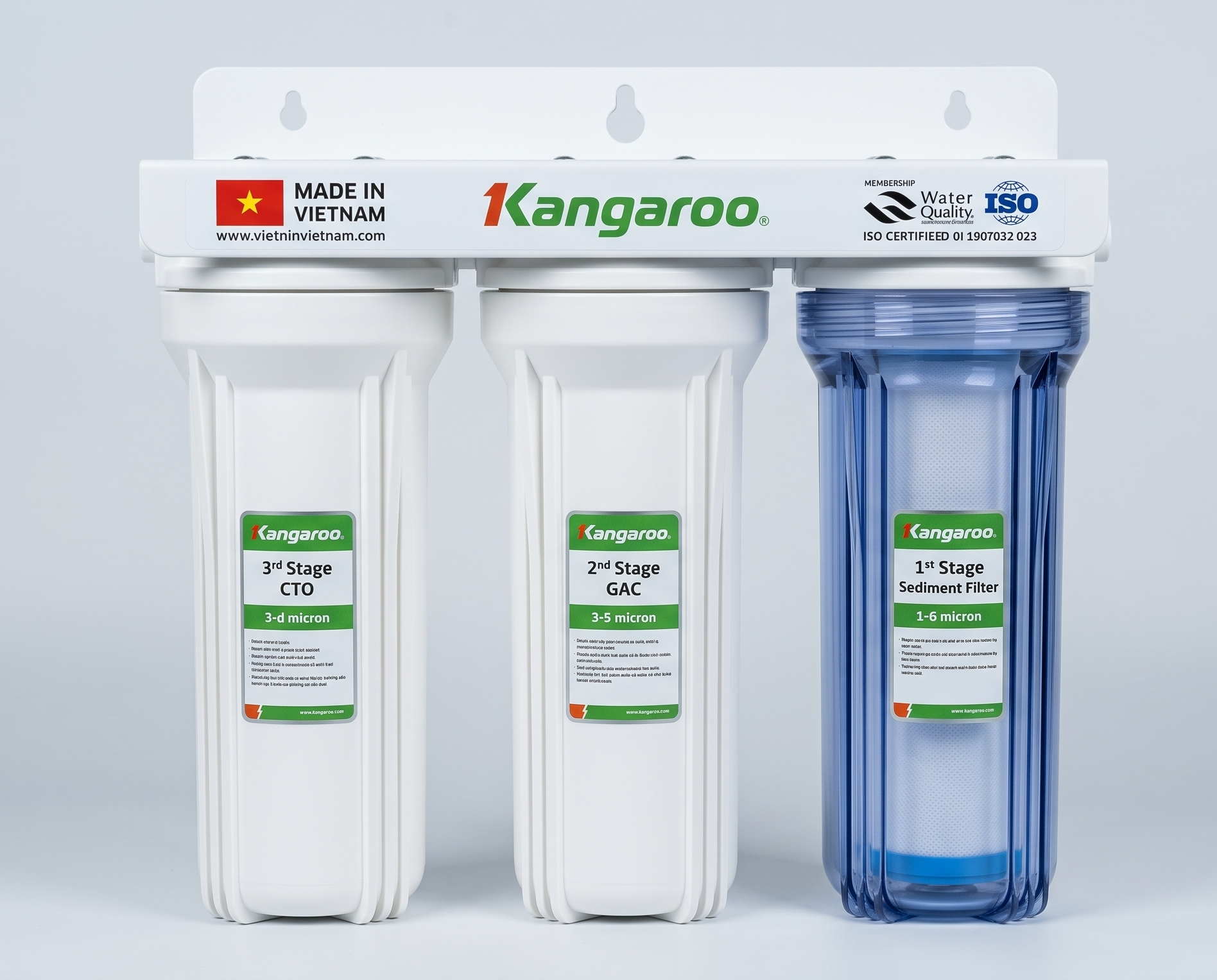 Kangaroo 3 Stage Premium Water Purification System 10" Vietnam