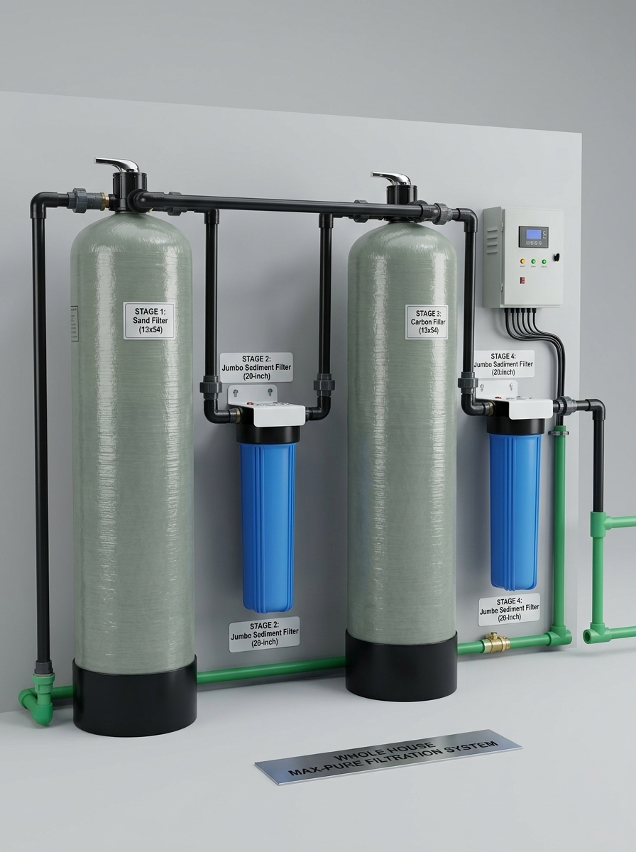 AquaHealth Whole House Filteration - Sand & Carbon